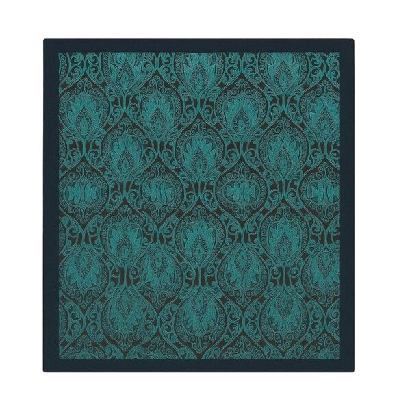 Silk Square Scarf Brown & Turquoise Paisley Design 20"x20" Elegant Soft Handkerc - Picture 1 of 12